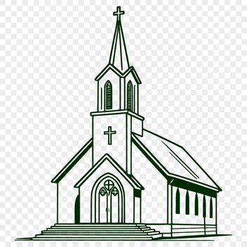 A simple, scalable vector graphic illustration of a traditional religious building, ideal for use in digital design projects.