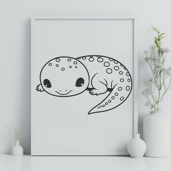 Illustrated salamander graphic in vector format.
