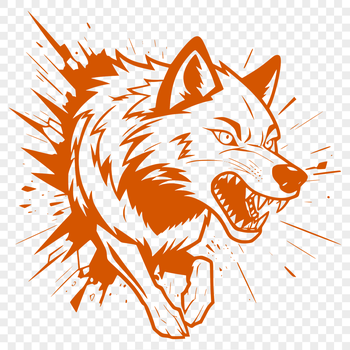 Wolf illustration in vector format for graphic design and crafting projects.