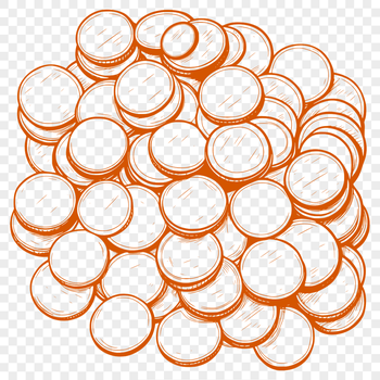 A set of colorful coin icons, suitable for various design applications.