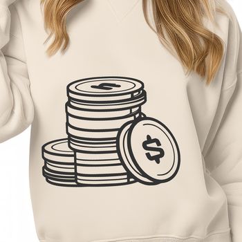 Illustrative coins in a digital format, suitable for cutting machines or laser cutters.