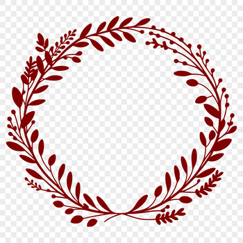 A floral wreath designed as a digital template for cutting machines like Cricut.