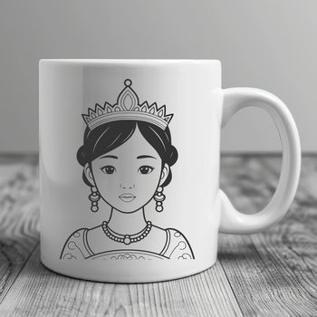 Female royalty character designed as a clip art vector image.