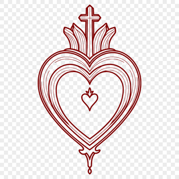 A stylized icon of the Sacred Heart, suitable for various design applications.