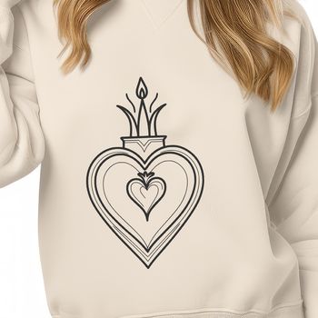 Sacred Heart icon in vector format, suitable for cutting machines and laser engraving.