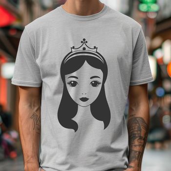 Young female princess character in a medieval setting, created as vector art for digital design.