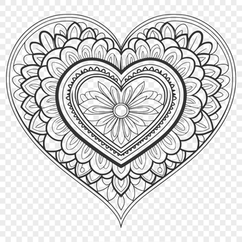 A vibrant, intricately designed mandala heart pattern suitable for various digital and craft applications.