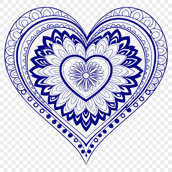 A detailed vector illustration of a mandala heart design suitable for various applications and software.