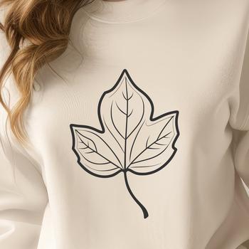 A detailed illustration of a single leaf with veins and edges, designed as a vector graphic.