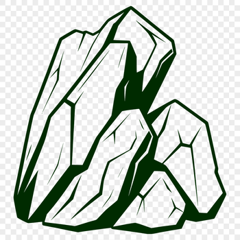 A vector illustration of a rough-hewn rock with textured surface.