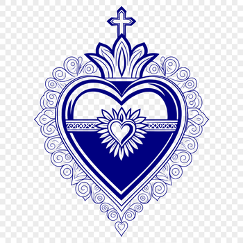 Sacred Heart symbol in vector format for religious designs and artwork.
