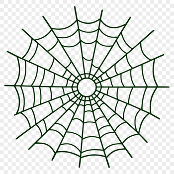 A digital illustration of a delicate spider web made up of intricate lines and shapes.