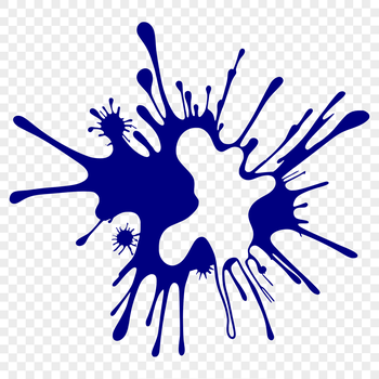 A stylized illustration of a splat shape, designed as vector art.