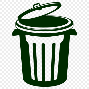 A simple, illustrative design of a trash can with a lid, suitable for vector art and cutting machine projects.