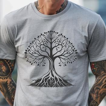 A digital illustration of a tree with branches and leaves, suitable for vector design and cutting machine projects.
