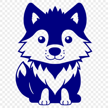 A detailed illustration of a wolf in full-body pose, suitable for vector design and cutting machine applications.
