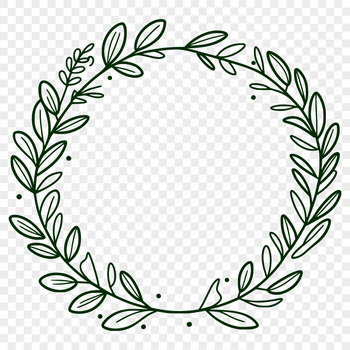 A digital floral wreath design made in vector format.