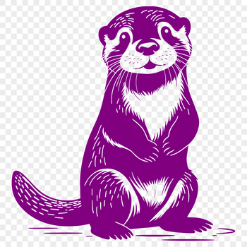 A digital illustration of a sleek otter in a natural environment, suitable for various design applications.