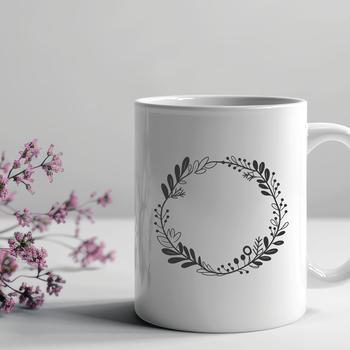 A floral SVG design featuring a detailed wreath shape suitable for digital crafting and vector art.