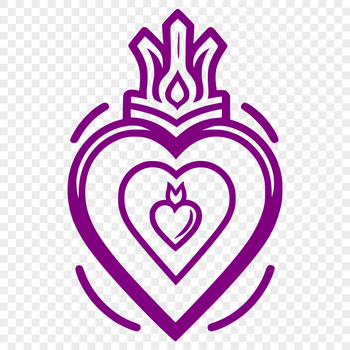 A stylized vector illustration of the Sacred Heart icon, suitable for various design applications.
