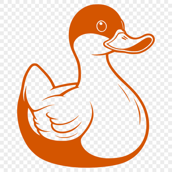 An SVG clip art design featuring a simple duck silhouette.
