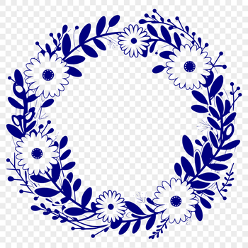A floral design for crafting and design projects, featuring a decorative wreath made from intricate shapes.