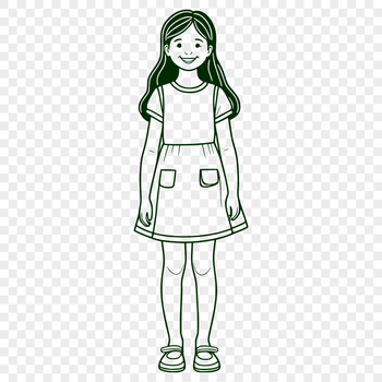 Colorful girl clip art designed with precision using vector tools in SVG.