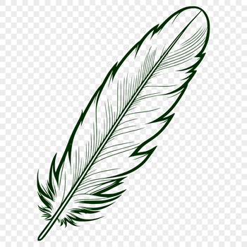 An intricately designed feather graphic suitable for digital cutting machines and laser engraving.