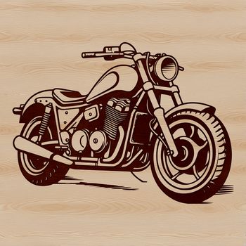 A detailed illustration of a motorcycle, designed as vector art for various applications.