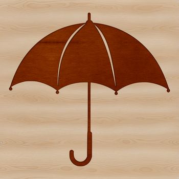 A high-quality digital illustration of an open umbrella with a sturdy handle and colorful canopy.