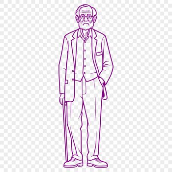 A simple illustration of a male figure, suitable for digital design and crafting.