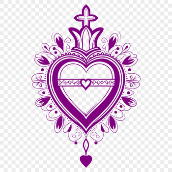 A detailed illustration of the Sacred Heart, suitable for use in various design projects.