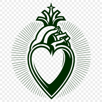 A stylized illustration of the Sacred Heart of Jesus Christ in vector format.