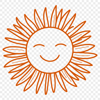 A stylized illustration of the sun in vector format, suitable for various design applications.