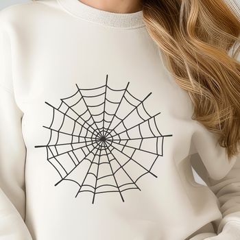 A delicate, intricately detailed spider web design created in vector format.