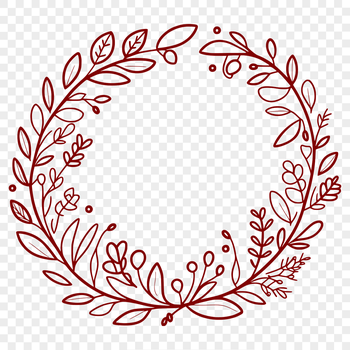 A floral wreath design created with vector graphics for digital use.