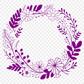Simple floral wreath clip art suitable for cutting machines or laser cutters.