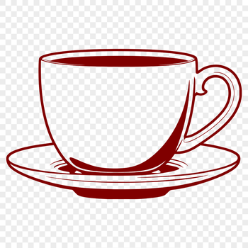 A simple design of a teacup, suitable for vector art and cutting machine projects.