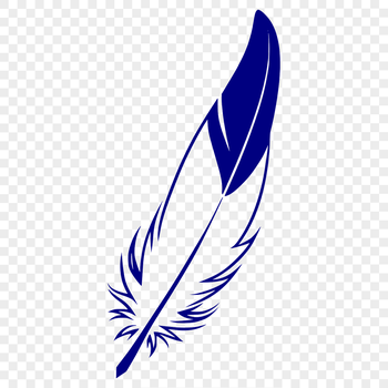 A high-quality vector image of a single feather with detailed texture and shape.