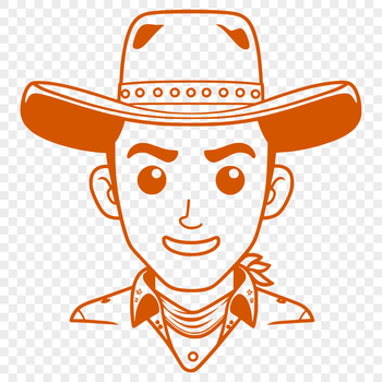 Illustrated cowboy design in vector format.