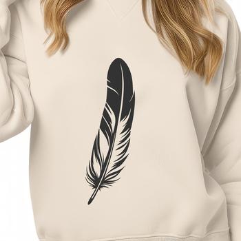 A stylized illustration of a single feather with intricate details, suitable for digital design projects.