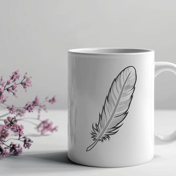 A high-quality digital illustration of a single bird's feather in vector format.