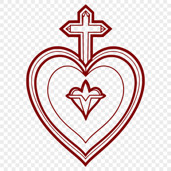 Simple design of a Sacred Heart icon suitable for various applications.
