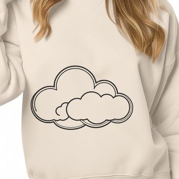A stylized illustration of a cloud, suitable for use in digital designs.