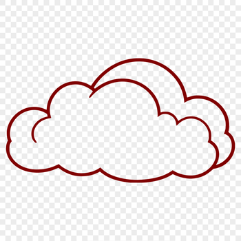 A high-quality vector graphic representation of a fluffy cumulus cloud in shades of gray and white.