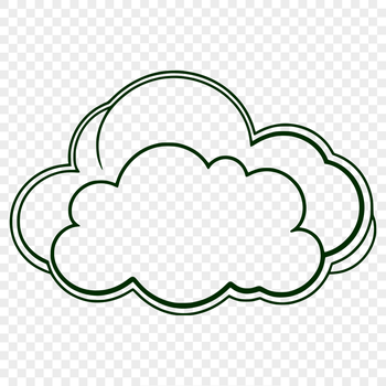 A white, puffy cloud illustration designed as a vector graphic.