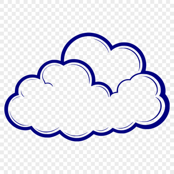 A stylized graphic representation of a cloud in vector format.