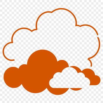 A stylized illustration of a white cloud against a light blue sky, suitable for vector graphics.