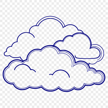 A white, puffy cloud icon in vector format, suitable for digital and print applications.