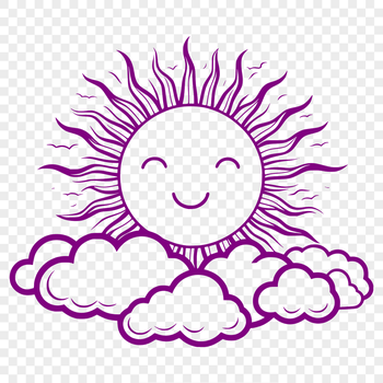 A stylized illustration of the sun as a vector graphic, suitable for digital and print projects.